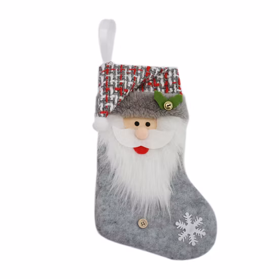 BSCI Festivo Fábrica Design Personalizado Pendurado Enfeite de Árvore de Natal Meias Presente Decoração Suprimentos Papai Noel Meia de Natal